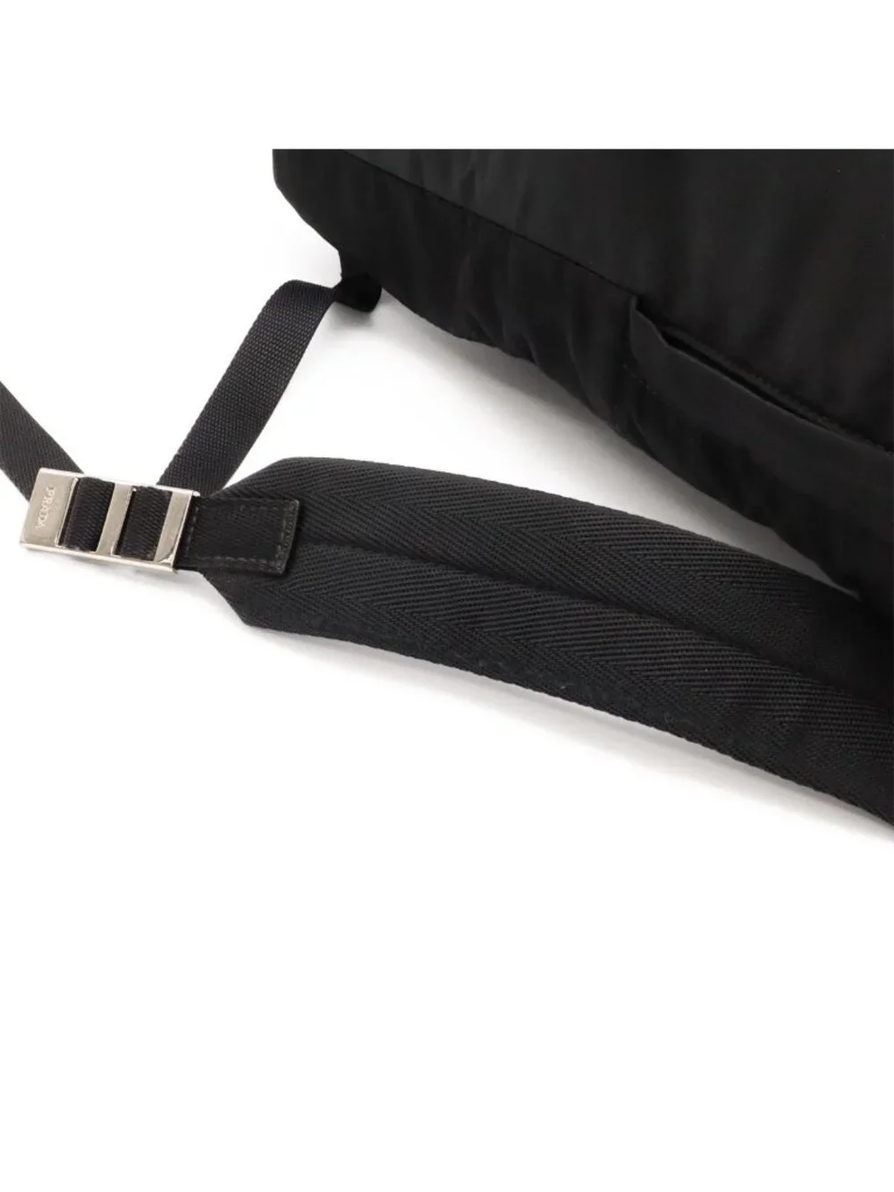 Prada Backpack Nylon Leather Nero Black Silver